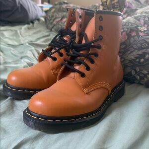 Dr. Martens  Orange Leather Boots